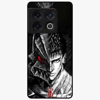 Berserker Blood Oath Glass Case showing flat back view with fierce warrior inspired artwork and glossy glass finish.