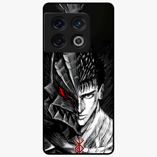 Berserker Blood Oath Glass Case showing flat back view with fierce warrior inspired artwork and glossy glass finish.
