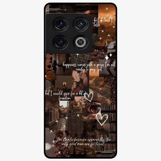Bittersweet Aesthetic Chaos Glass Case showing flat back view with artistic chaotic aesthetic design and glossy glass finish.