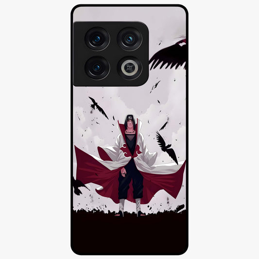 Crimson Crow Ascension Glass Case showing flat back view with mystical crow artwork and glossy glass finish.