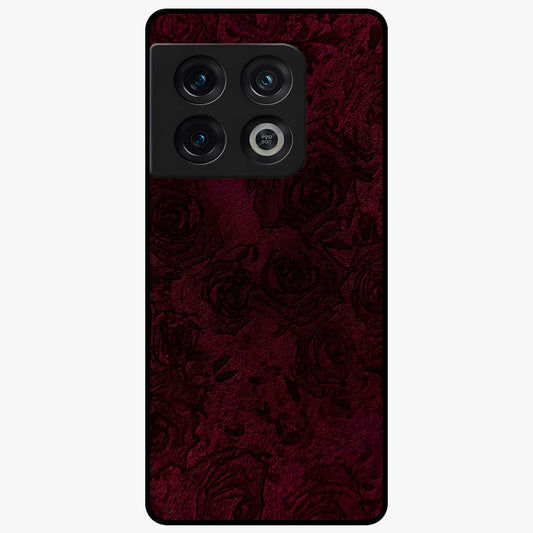 Crimson Fade Flow Glass Case showing flat back view with flowing crimson gradient artwork and glossy glass finish.