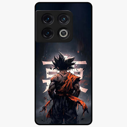 Dark Warrior In Rain Glass Case showing flat back view with warrior artwork in rainy atmosphere and glossy glass finish.