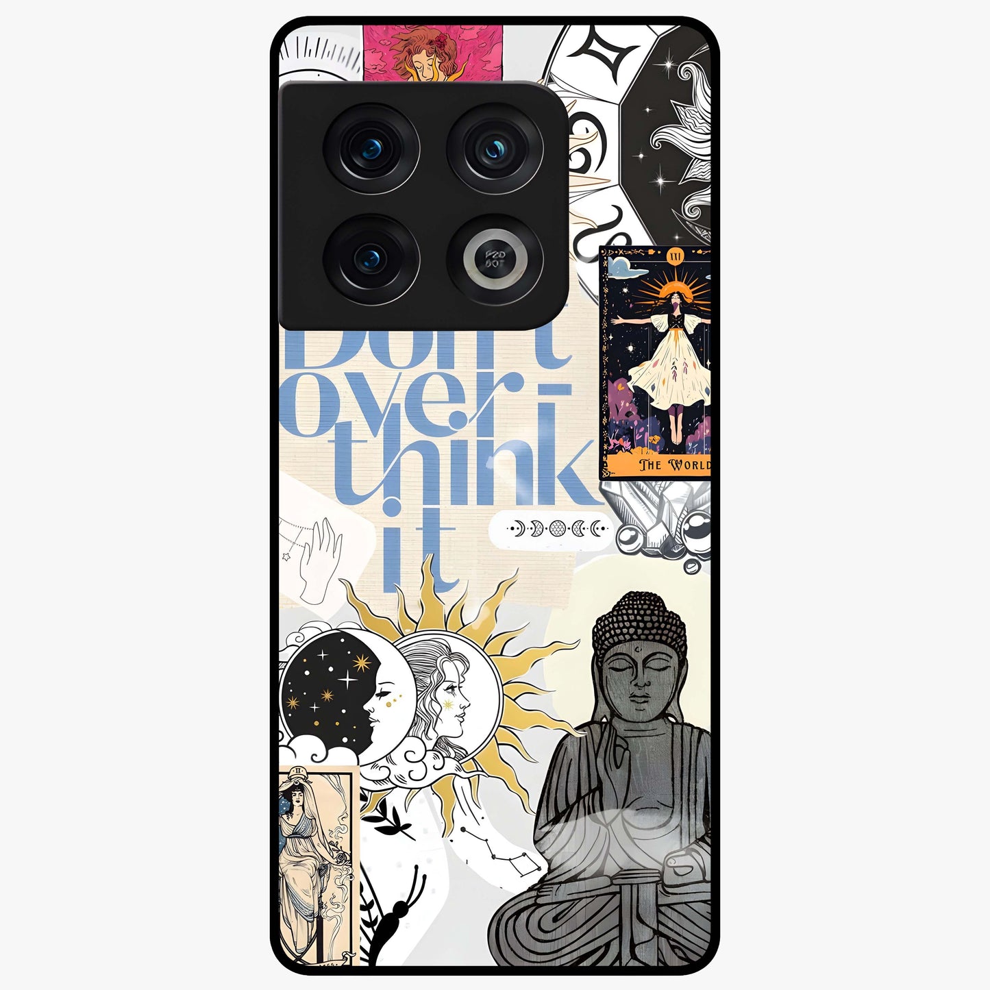 Ethereal Thoughts Glass Case showing flat back view with dreamy artistic artwork and glossy glass finish.