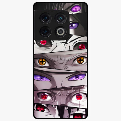 Eyes of Destiny Glass Case showing flat back view with striking eye themed artwork and glossy glass finish.