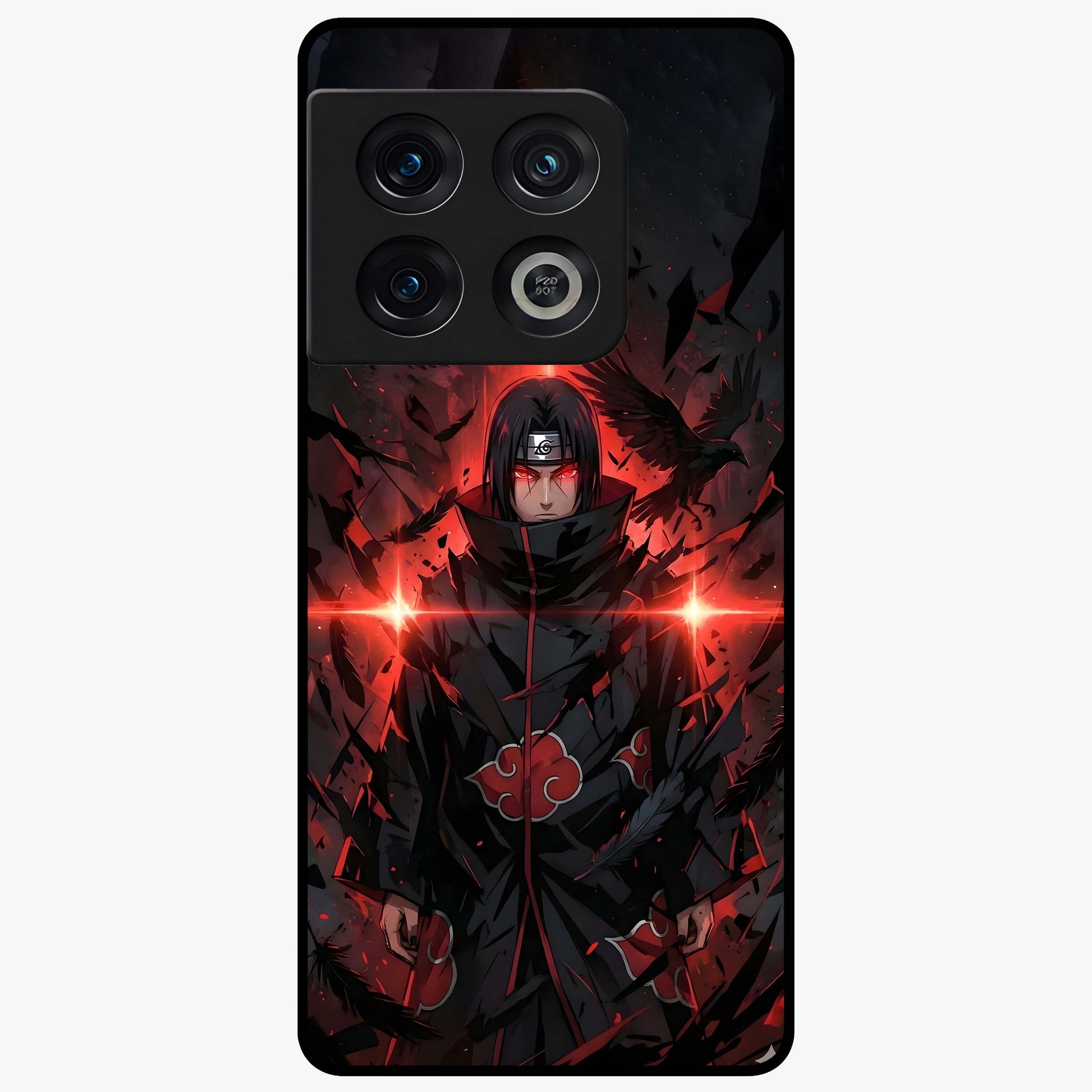Focus Mode On Glass Case showing flat back view with bold motivational typography design and glossy glass finish.