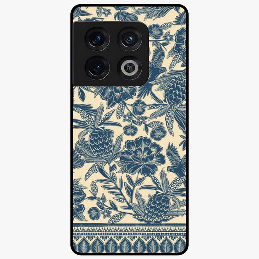 Heirloom Wild Bloom Glass Case showing flat back view with vintage inspired wild flower artwork and glossy glass finish.