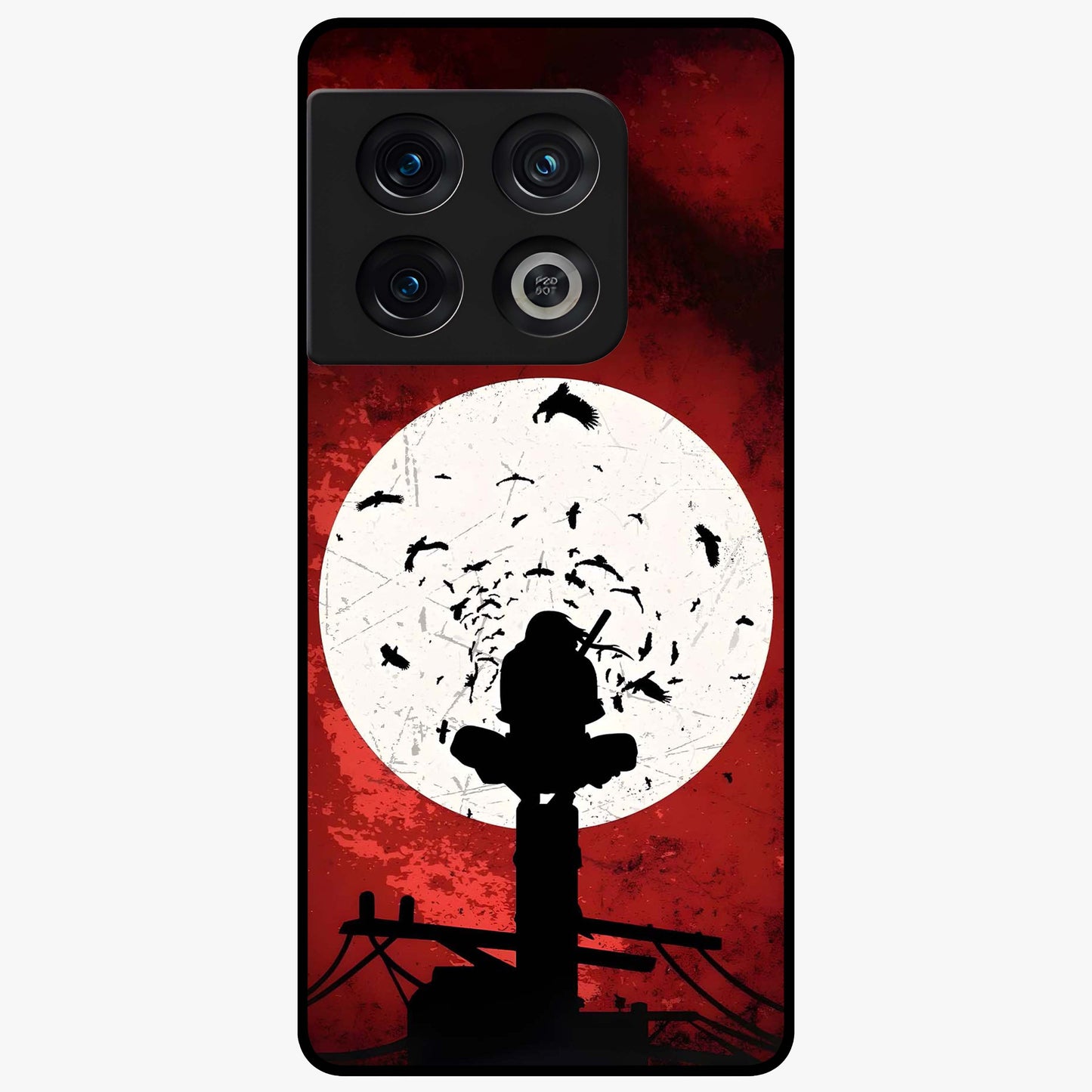 Itachi Limited Edition Naruto Anime Glass Case showing flat back view with iconic anime character artwork and glossy glass finish.