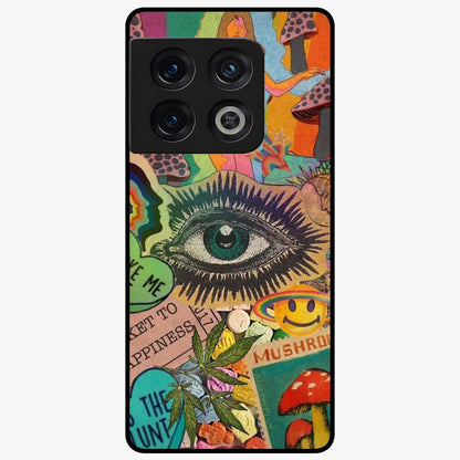 Mystic Eye Wonderland Glass Case showing flat back view with mystical eye themed artwork and glossy glass finish.