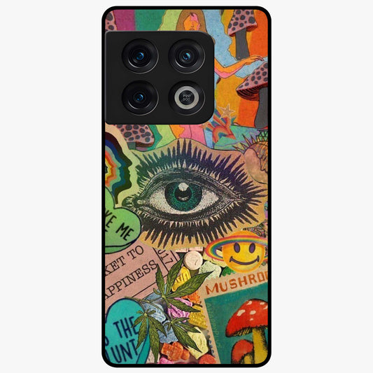 Mystic Eye Wonderland Glass Case showing flat back view with mystical eye themed artwork and glossy glass finish.