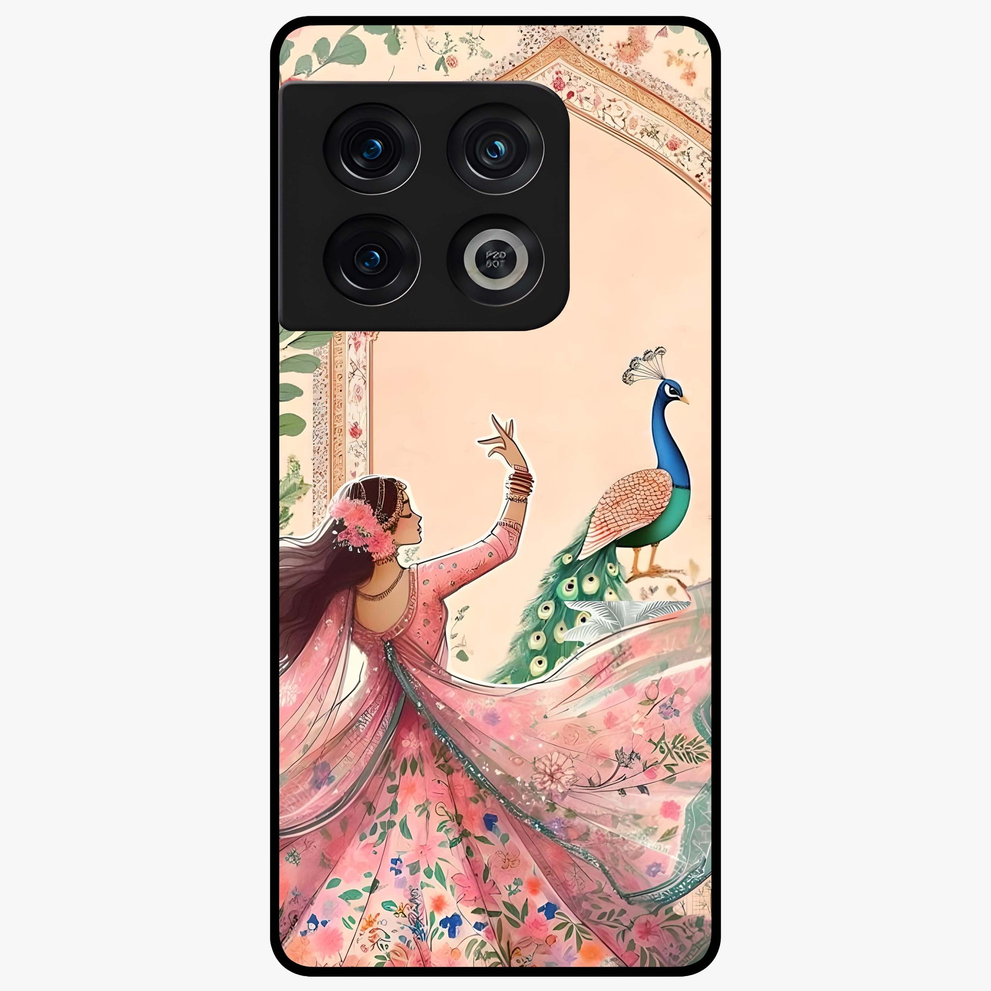 Royal Grace Muse Glass Case showing flat back view with elegant artistic artwork and glossy glass finish.