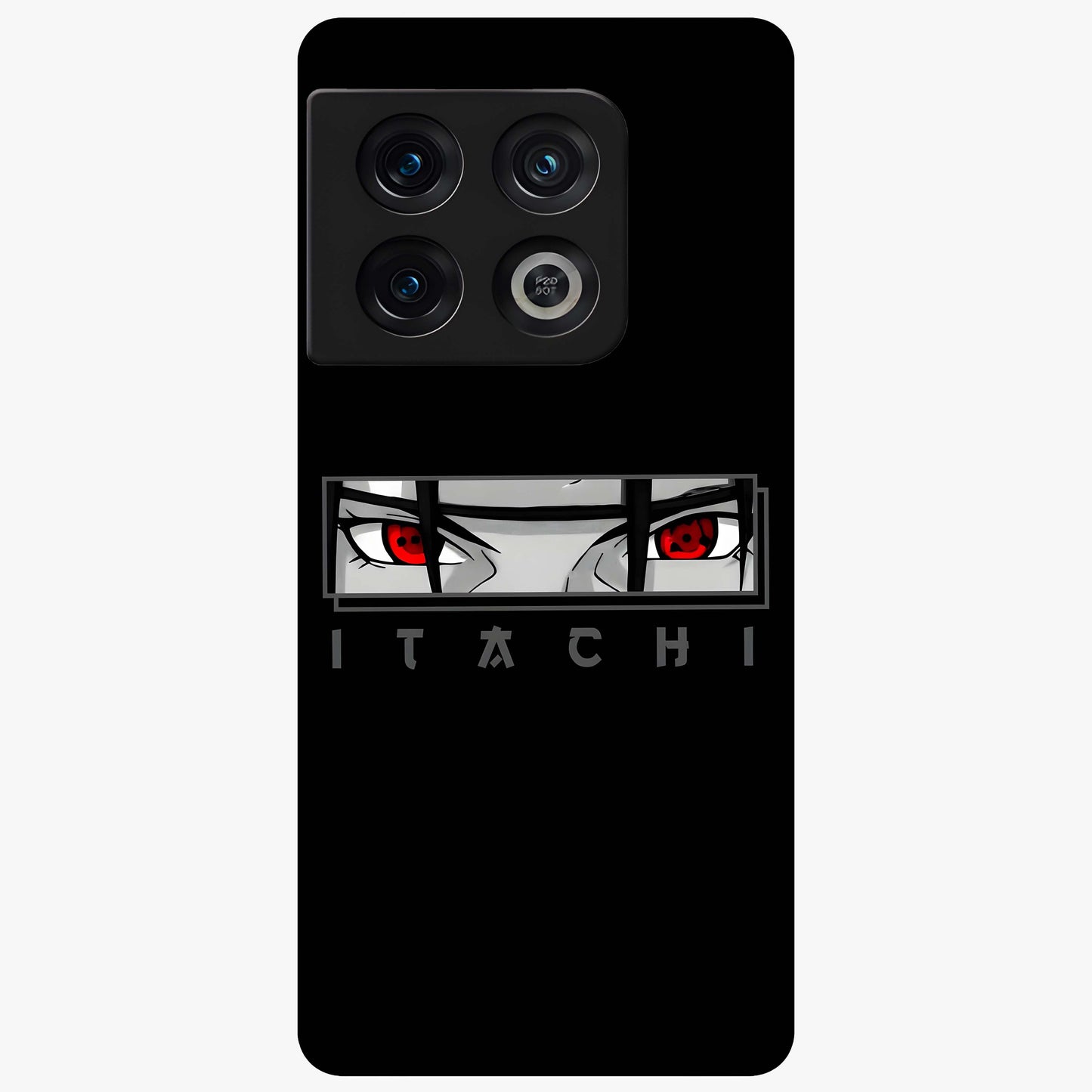 Scarlet Gaze Dominance Glass Case showing flat back view with striking red themed artwork and glossy glass finish.
