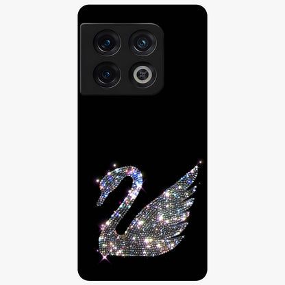 Starlit Swan Grace Glass Case showing flat back view with graceful swan artwork under starry sky and glossy glass finish.