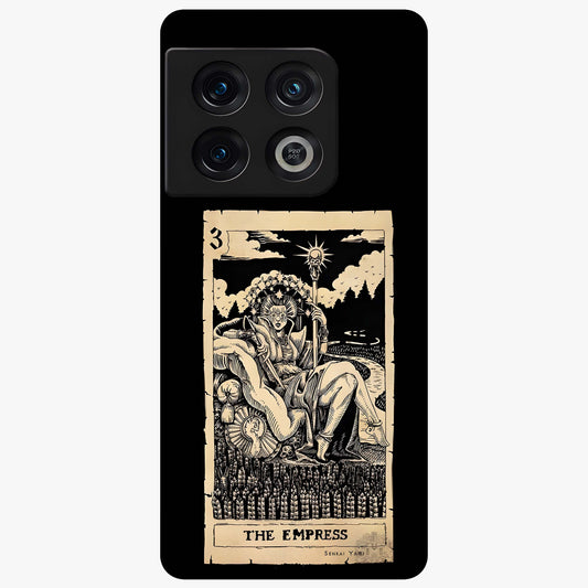 The Empress Glass Case showing flat back view with regal feminine artwork and glossy glass finish.