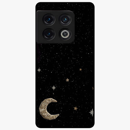 Twinkle Star With Half Moon Glass Case showing flat back view with star and half moon artwork and glossy glass finish.