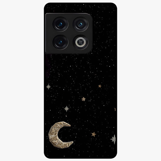 Twinkle Star With Half Moon Glass Case showing flat back view with star and half moon artwork and glossy glass finish.