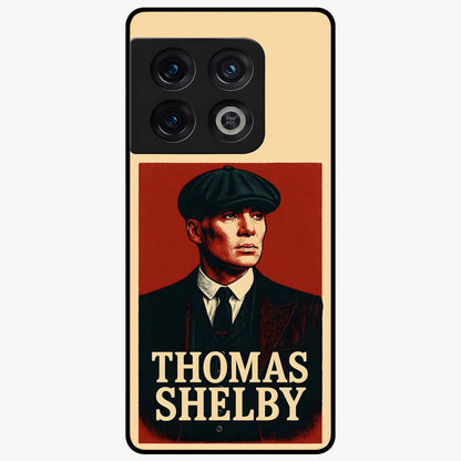 Vintage Mafia Authority Glass Case showing flat back view with bold vintage mafia inspired artwork and glossy glass finish.