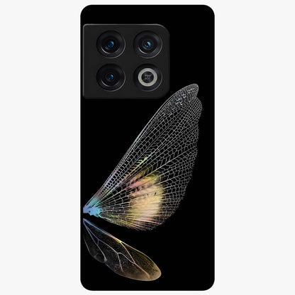 Whispers Of Wings Glass Case showing flat back view with graceful wing inspired artwork and glossy glass finish.