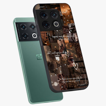 Bittersweet Aesthetic Chaos Glass Case displayed in angled mockup highlighting expressive abstract artwork and edgy aesthetic theme.