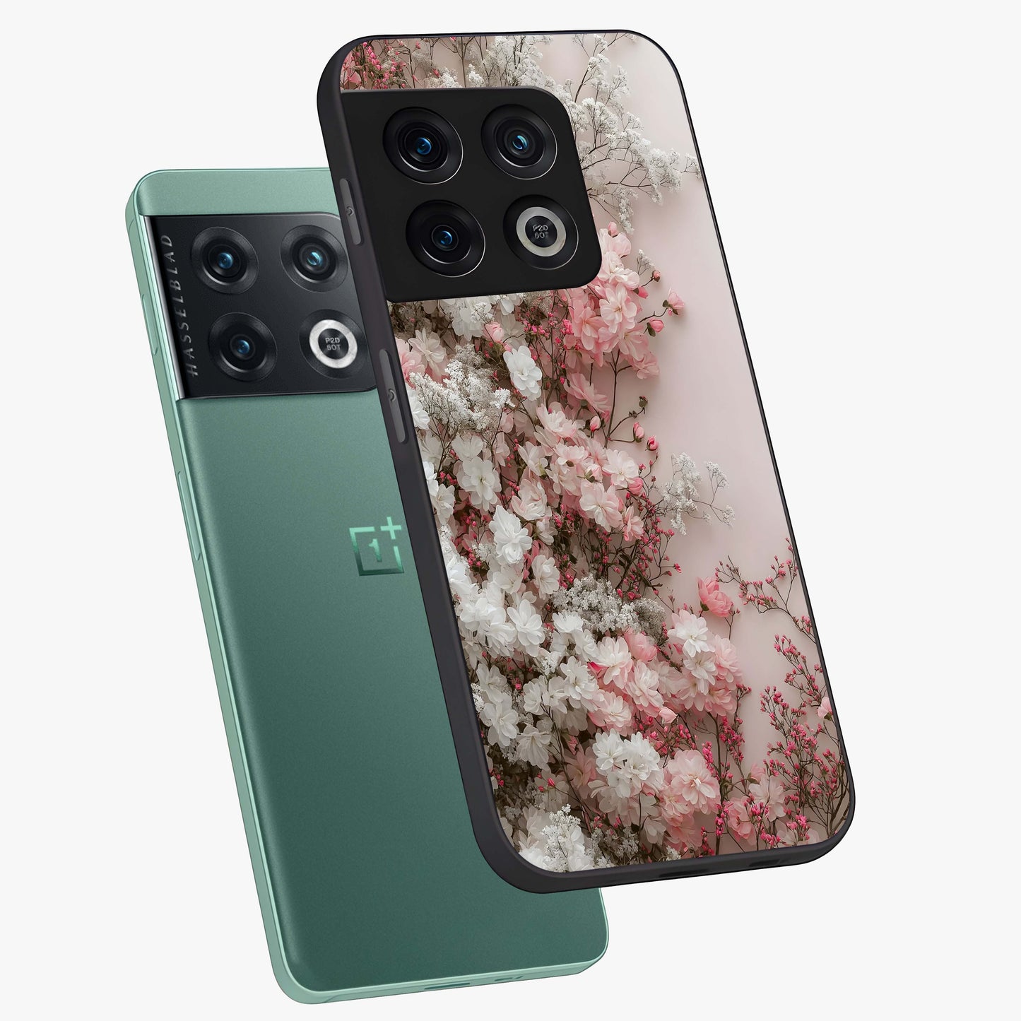 Blush Blossom Cloud Glass Case displayed in angled mockup highlighting soft cloud and blossom design with pastel aesthetic.