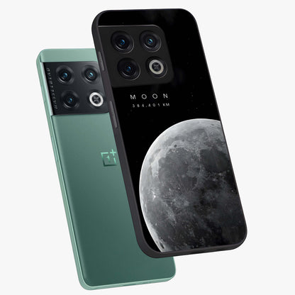 Cosmic Moon Glow Glass Case displayed in angled mockup highlighting celestial moon design with cosmic aesthetic theme.