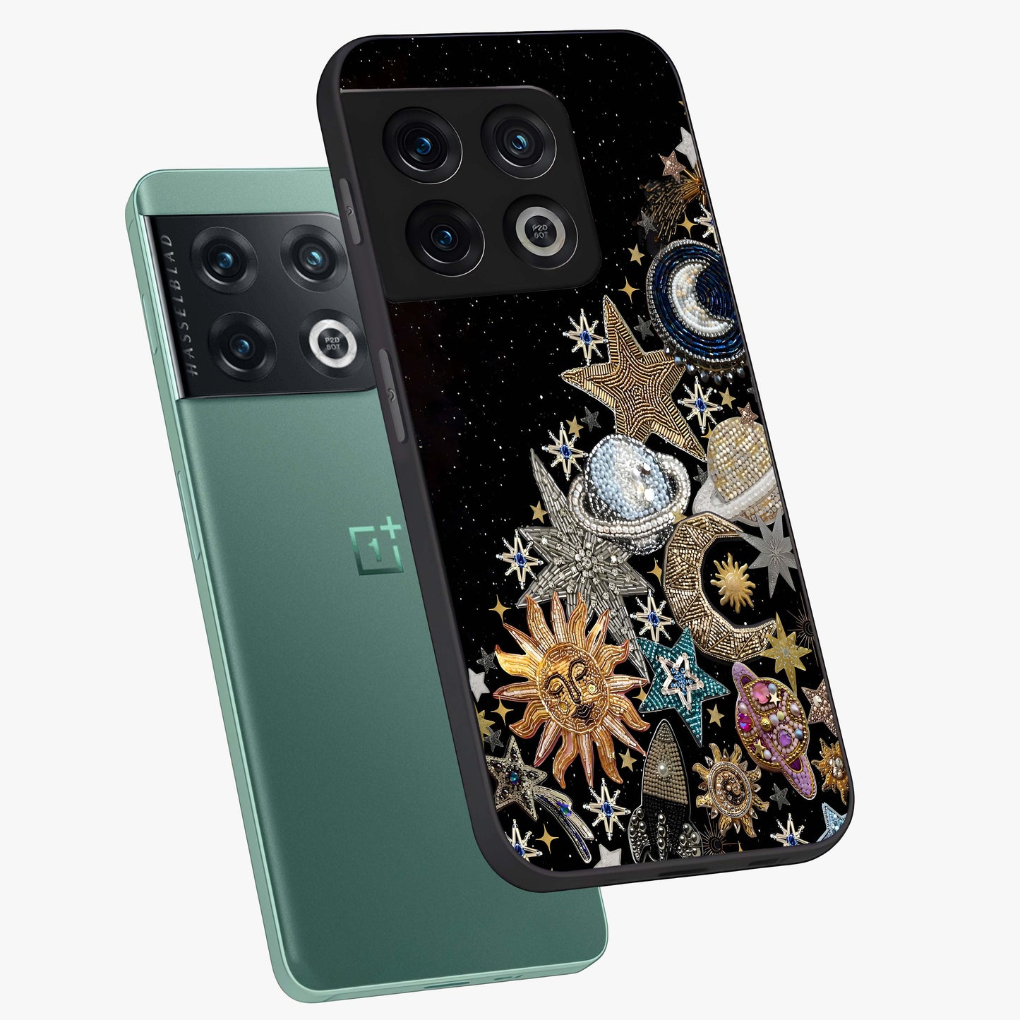 Cosmic Sparkle Dreams Glass Case displayed in angled mockup highlighting dreamy star sparkle design with celestial aesthetic.