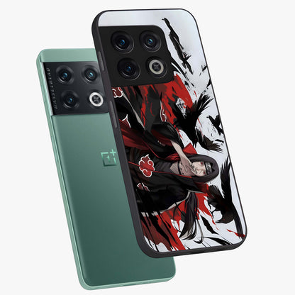 Crimson Crow Illusion Glass Case displayed in angled mockup highlighting mysterious crow graphic with dark aesthetic style.
