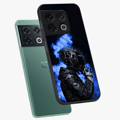 Cyber Sentinel Protocol Glass Case displayed in angled mockup highlighting digital cyber design with sci-fi aesthetic style.