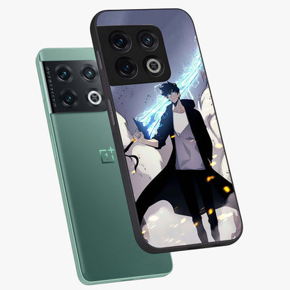 Dark Lightning Anime Warrior Glass Case displayed in angled mockup highlighting powerful lightning themed anime illustration.