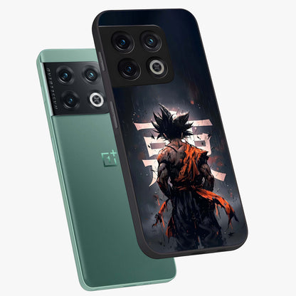 Dark Warrior In Rain Glass Case displayed in angled mockup highlighting dramatic warrior illustration with dark rain aesthetic.