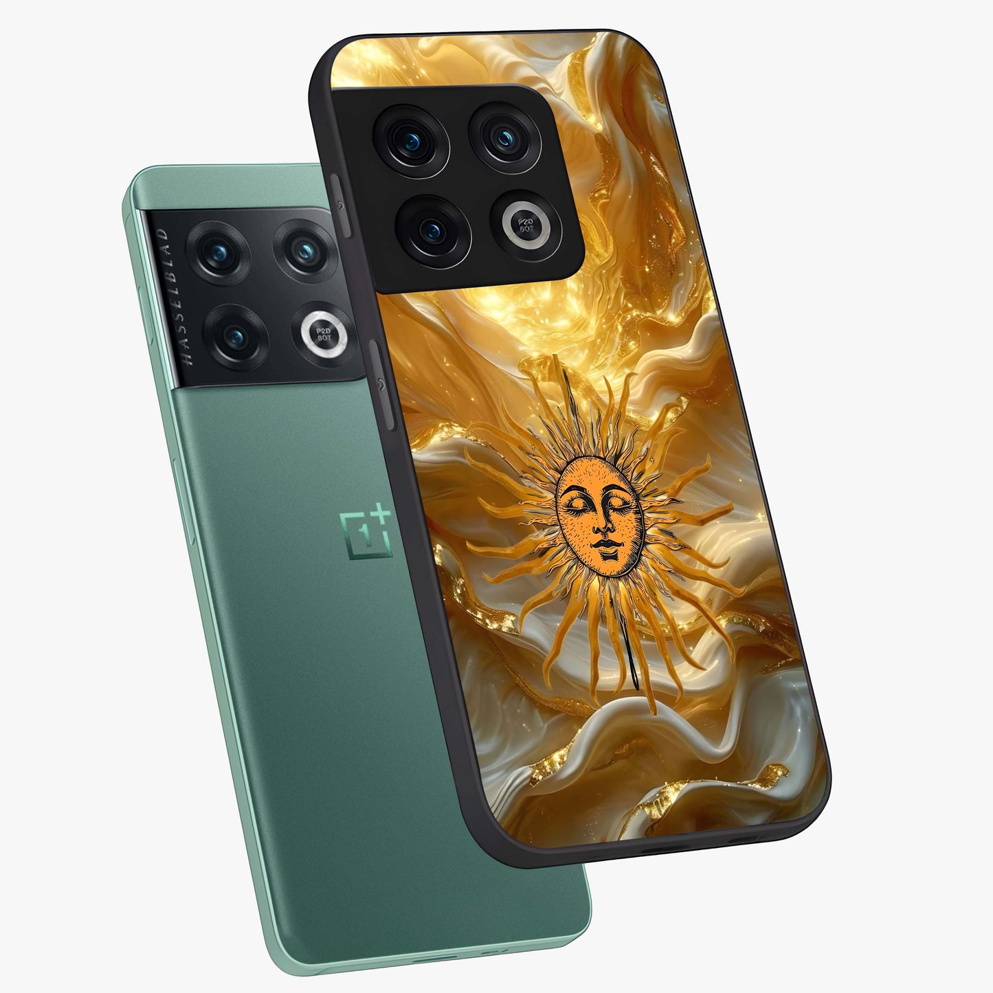 Eternal Golden Glow Glass Case displayed in angled mockup highlighting glowing golden aesthetic design with elegant style.