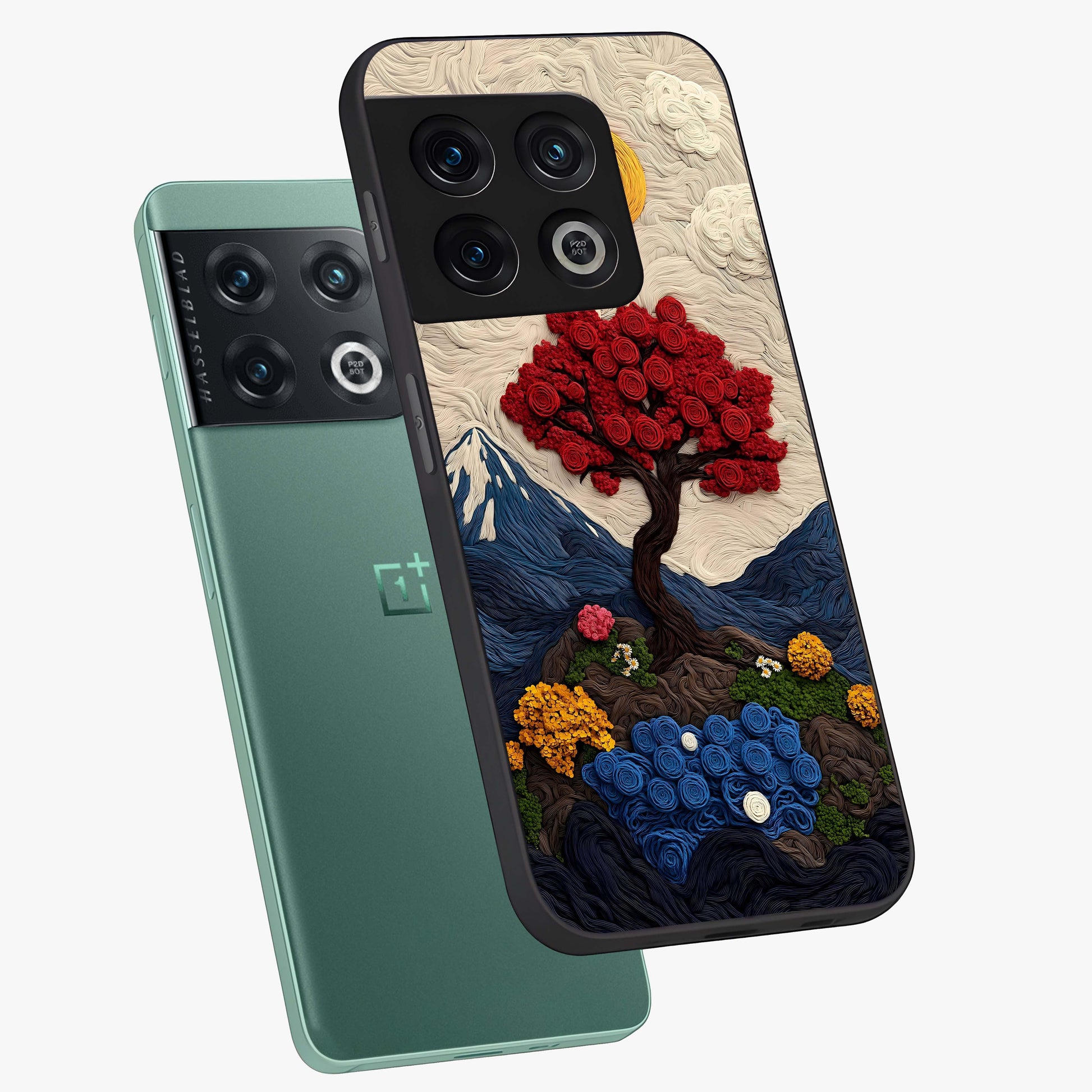 Eternal Nature Tapestry Glass Case displayed in angled mockup highlighting detailed botanical pattern with artistic aesthetic.