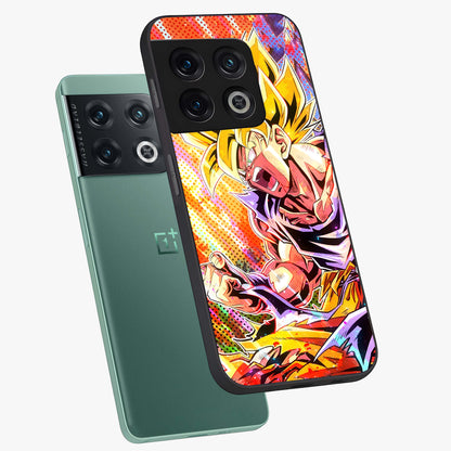 Firing Goku Glass Case displayed in angled mockup highlighting dynamic anime character design with action aesthetic.
