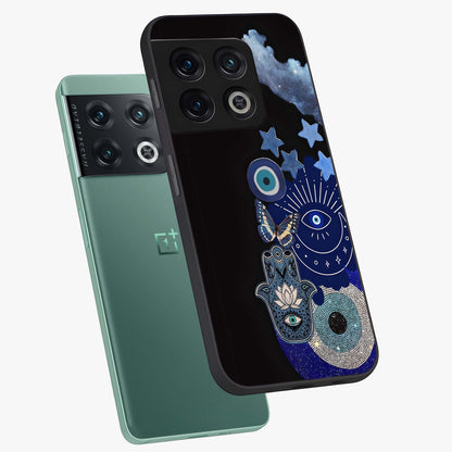 Galactic Charm Cluster Glass Case displayed in angled mockup highlighting luminous galaxy inspired design with dreamy aesthetic.