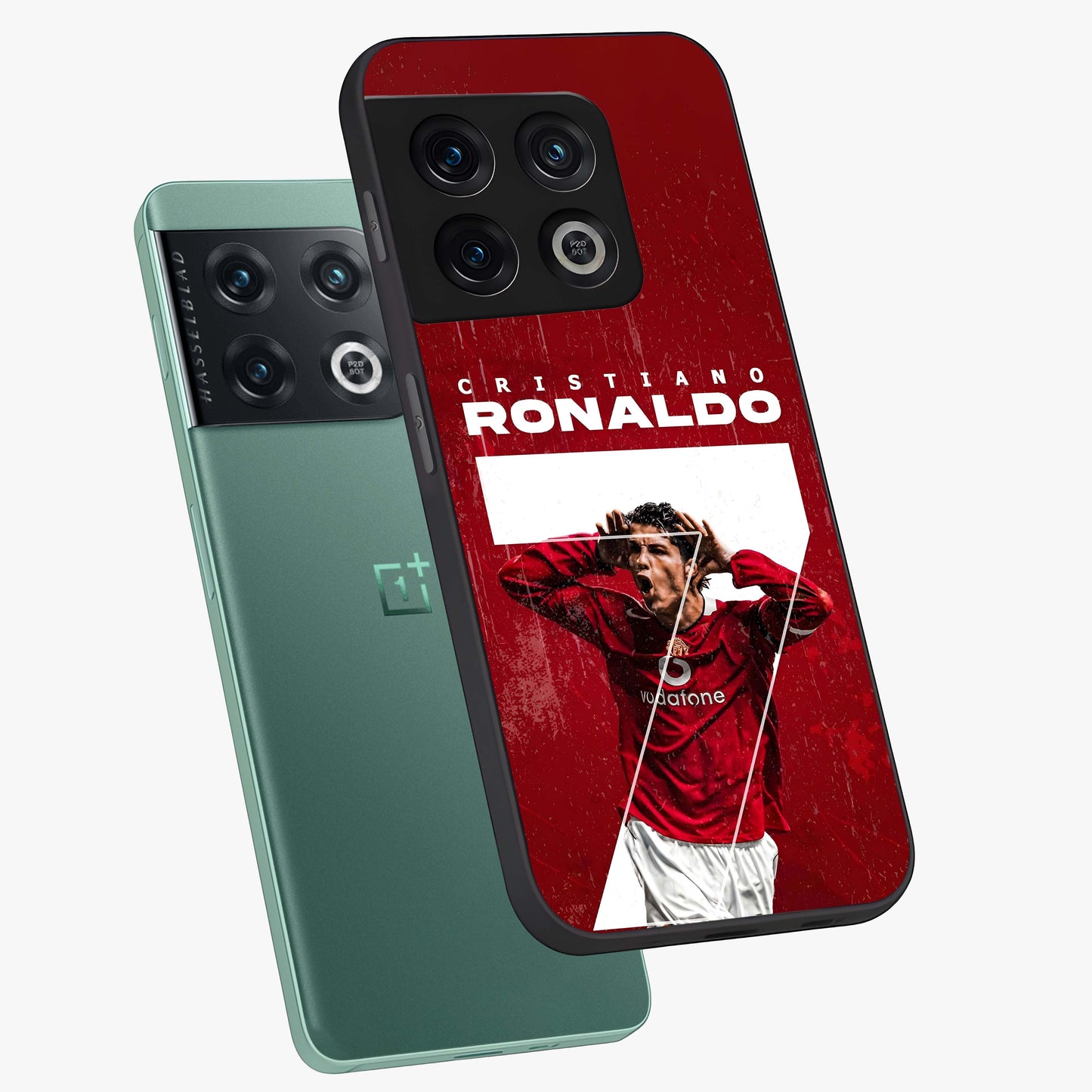 Goal Celebration Legacy Glass Case displayed in angled mockup highlighting energetic sports celebration design with bold athletic theme.