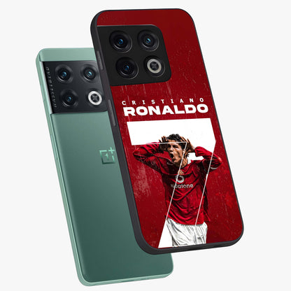 Goal Celebration Legacy Glass Case displayed in angled mockup highlighting energetic sports celebration design with bold athletic theme.