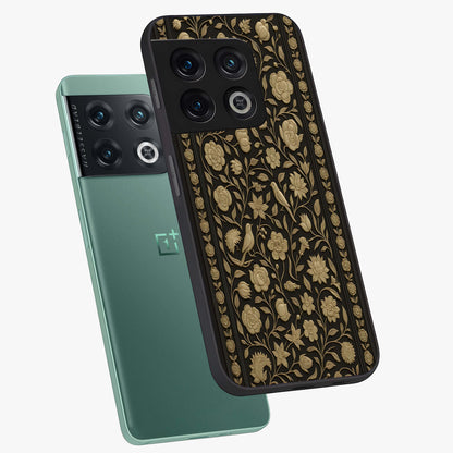 Golden Evil Eye Mandala Glass Case displayed in angled mockup highlighting protective evil eye symbol with golden mandala design.