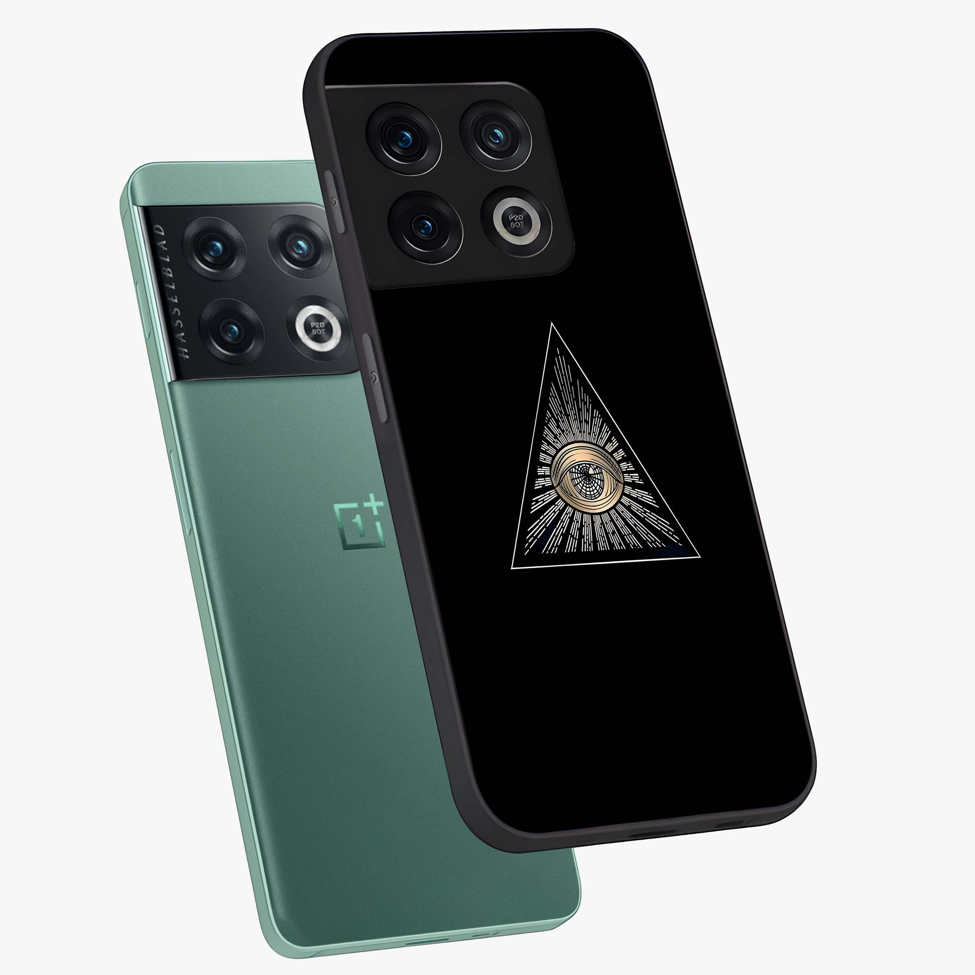 Illuminati Evil Glass Case displayed in angled mockup highlighting dark occult inspired design with bold aesthetic style.