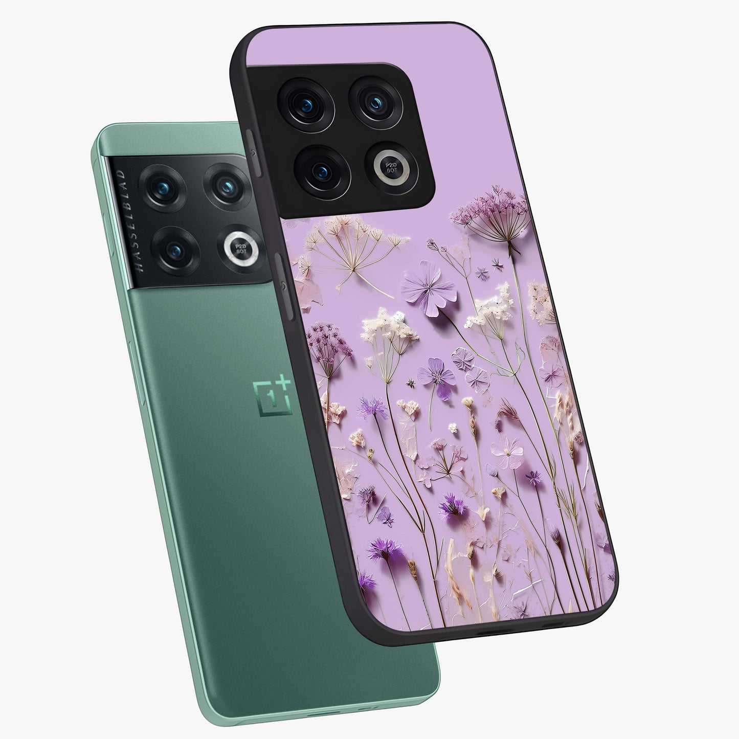 Lavender Blossom Dream Glass Case displayed in angled mockup highlighting dreamy lavender flower design with calming aesthetic style.