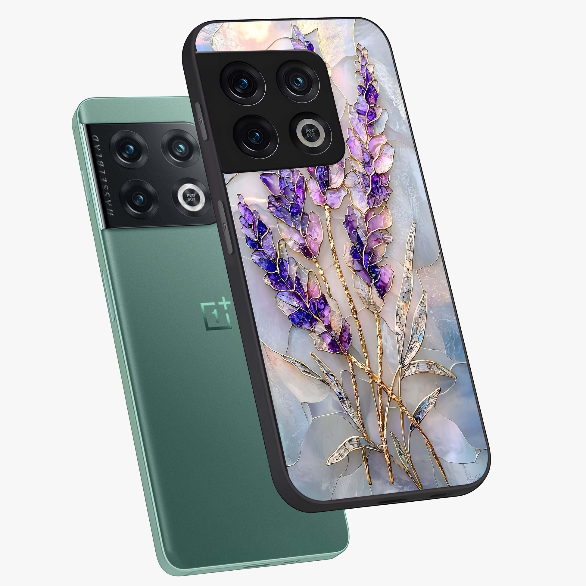 Lavender Dream Glow Glass Case displayed in angled mockup highlighting dreamy purple glow design with soft artistic style.