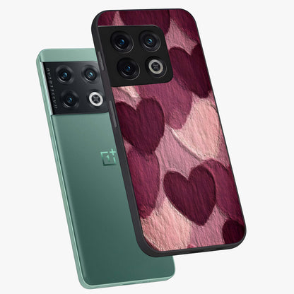 Layered Paper Hearts Glass Case displayed in angled mockup highlighting creative paper craft heart design with romantic aesthetic.
