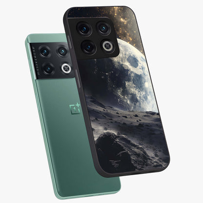 Lunar Horizon Glow Glass Case displayed in angled mockup highlighting celestial moon design with dreamy night aesthetic.