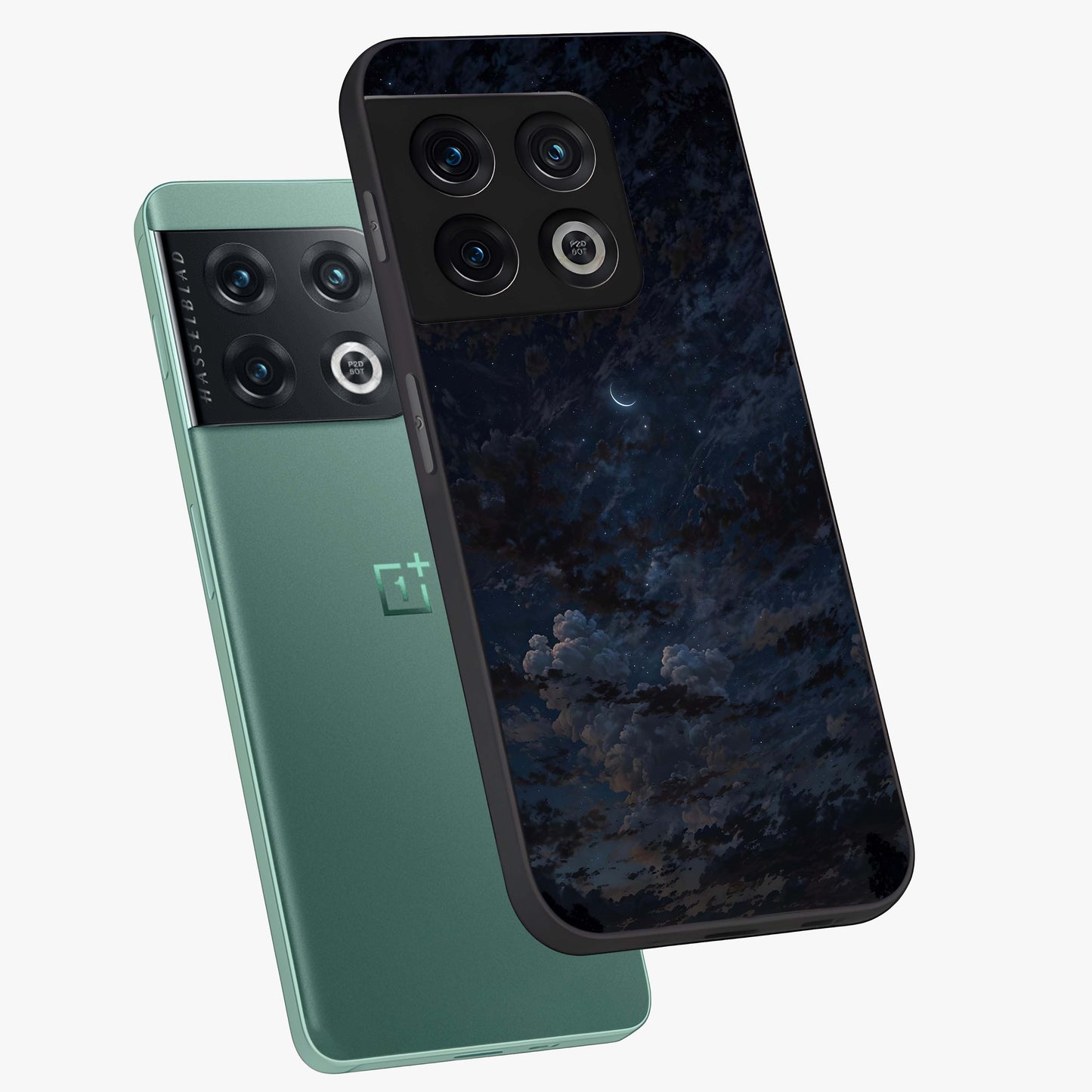 Lunar Veil Silence Glass Case displayed in angled mockup highlighting soft lunar design with peaceful celestial aesthetic.