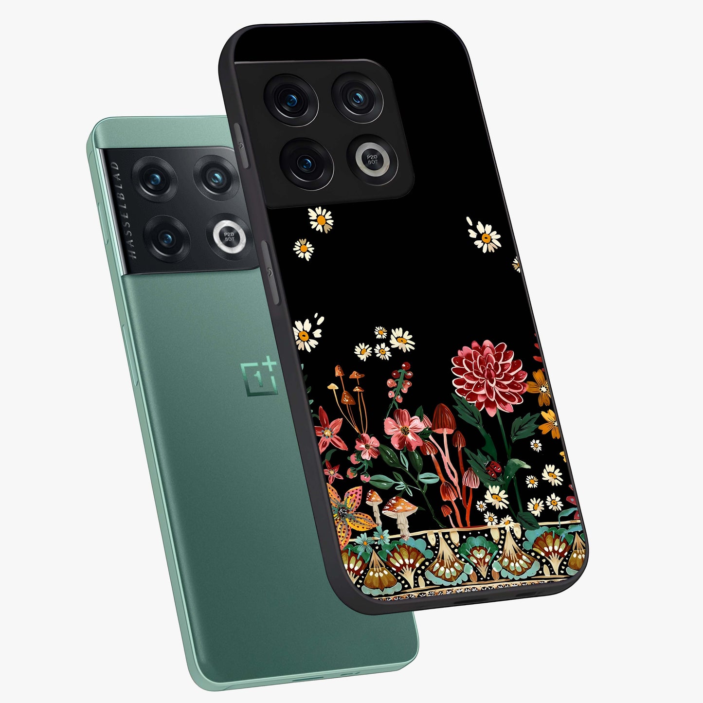 Midnight Bloom Pattern Glass Case displayed in angled mockup highlighting elegant flower design with midnight aesthetic style.