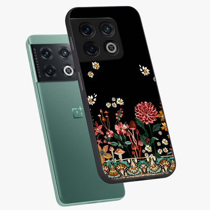 Midnight Bloom Pattern Glass Case displayed in angled mockup highlighting elegant flower design with midnight aesthetic style.