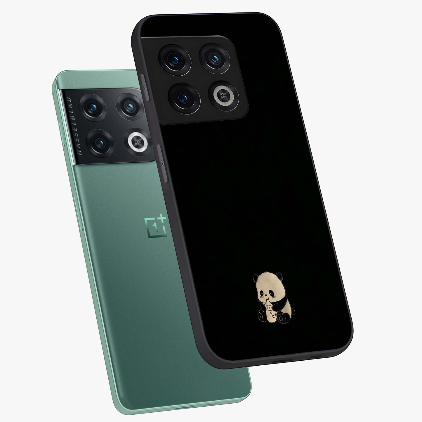 Midnight Panda Love Glass Case displayed in angled mockup highlighting adorable panda illustration with midnight aesthetic.