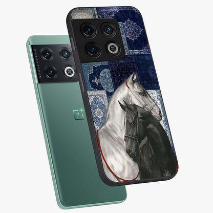 Midnight Stallion Blues Glass Case displayed in angled mockup highlighting powerful stallion illustration with deep midnight tones.