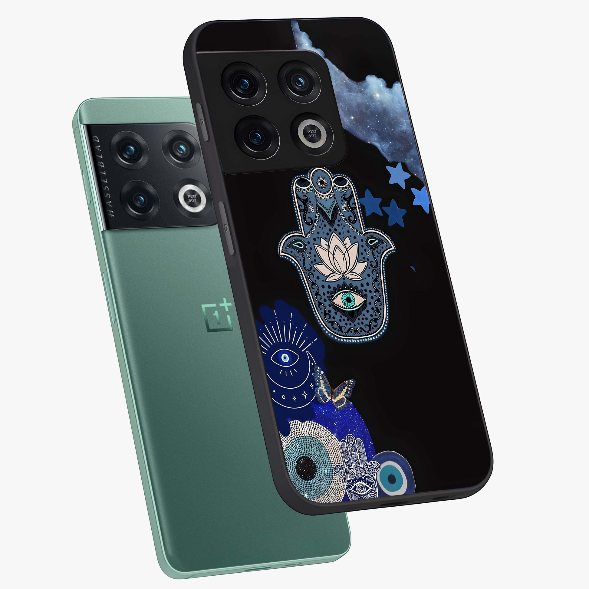 Mystic Hand Aura Glass Case displayed in angled mockup highlighting magical aura design with spiritual aesthetic style.