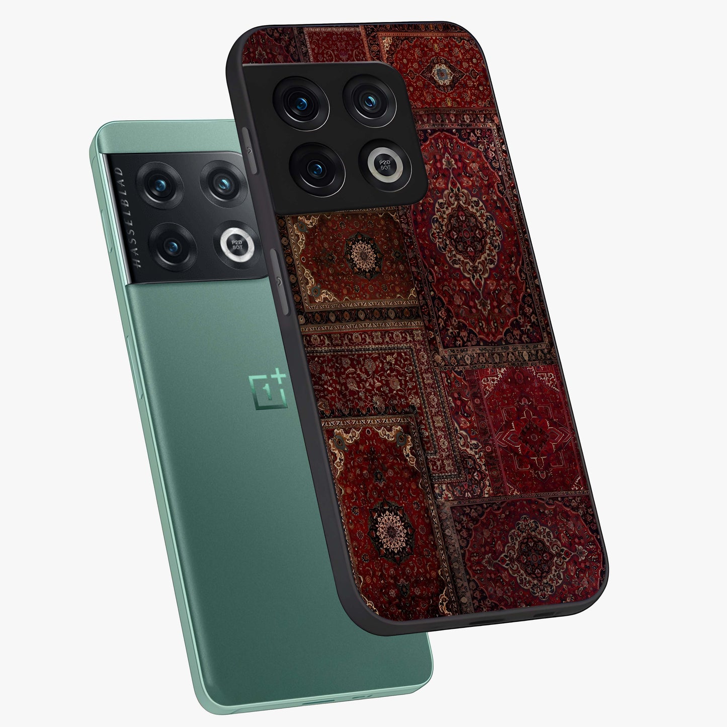 Persian Velvet Tale Glass Case displayed in angled mockup highlighting ornate textile inspired design with royal aesthetic.