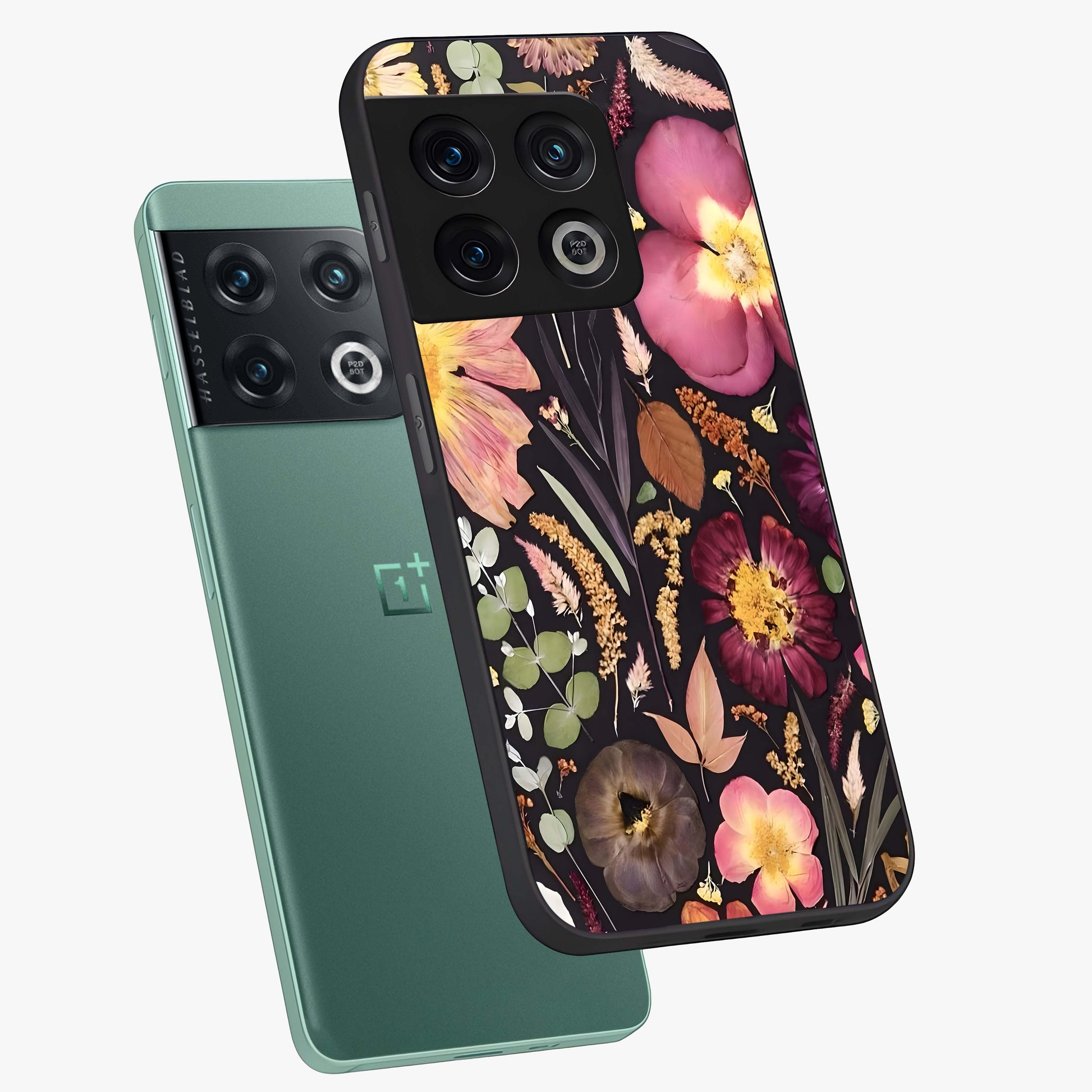 Petal Dream Tapestry Glass Case displayed in angled mockup highlighting decorative petal pattern with elegant botanical aesthetic.