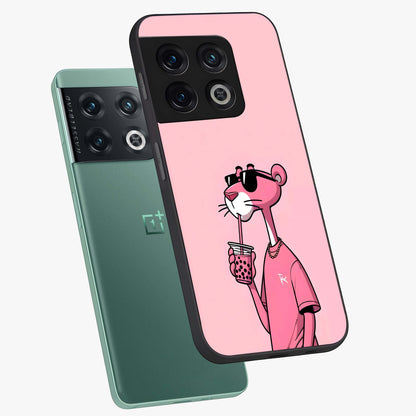 Pink Panther Glass Case displayed in angled mockup highlighting playful cartoon character design with vibrant pink aesthetic.